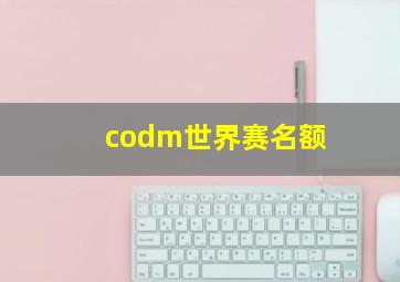 codm世界赛名额