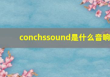 conchssound是什么音响