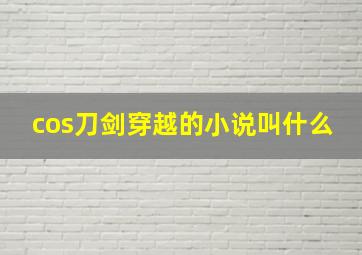 cos刀剑穿越的小说叫什么