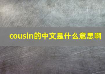 cousin的中文是什么意思啊