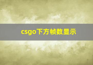 csgo下方帧数显示