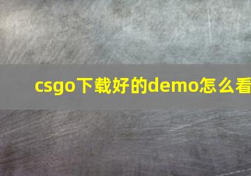 csgo下载好的demo怎么看