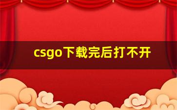 csgo下载完后打不开