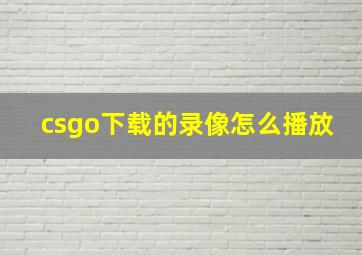 csgo下载的录像怎么播放