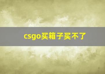 csgo买箱子买不了