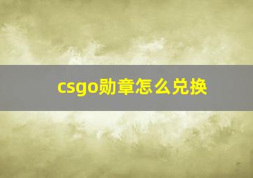 csgo勋章怎么兑换