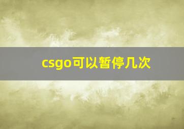 csgo可以暂停几次