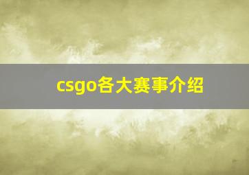 csgo各大赛事介绍