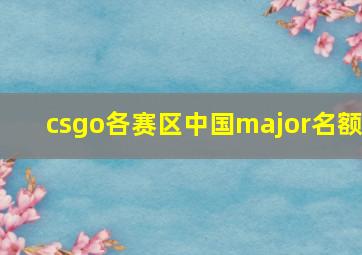 csgo各赛区中国major名额