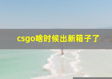 csgo啥时候出新箱子了