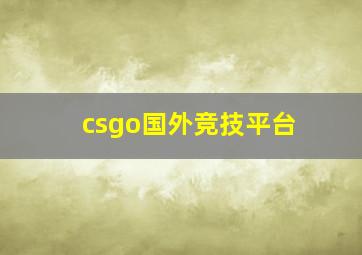 csgo国外竞技平台