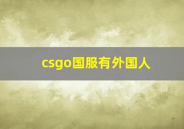 csgo国服有外国人