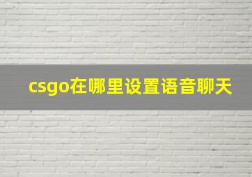 csgo在哪里设置语音聊天