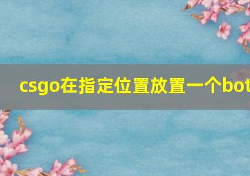 csgo在指定位置放置一个bot