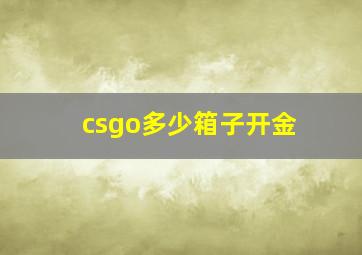 csgo多少箱子开金