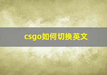 csgo如何切换英文