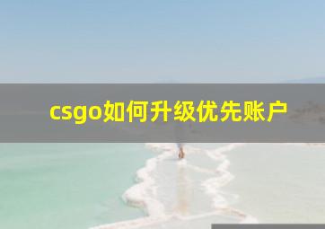 csgo如何升级优先账户