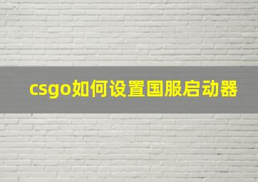 csgo如何设置国服启动器