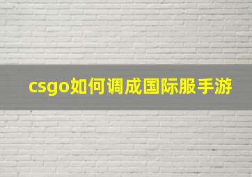 csgo如何调成国际服手游