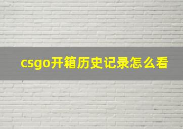 csgo开箱历史记录怎么看