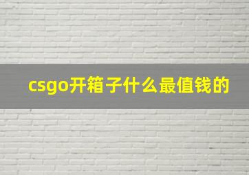 csgo开箱子什么最值钱的