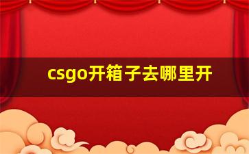 csgo开箱子去哪里开