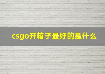 csgo开箱子最好的是什么