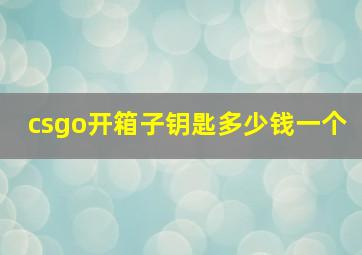 csgo开箱子钥匙多少钱一个