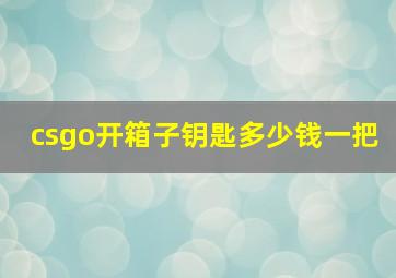 csgo开箱子钥匙多少钱一把