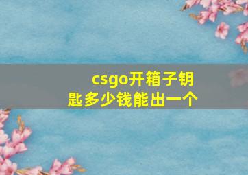 csgo开箱子钥匙多少钱能出一个