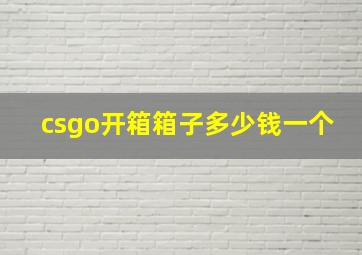 csgo开箱箱子多少钱一个