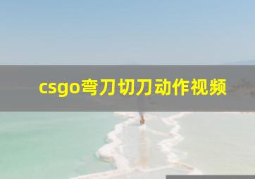 csgo弯刀切刀动作视频