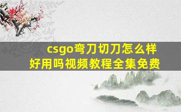 csgo弯刀切刀怎么样好用吗视频教程全集免费