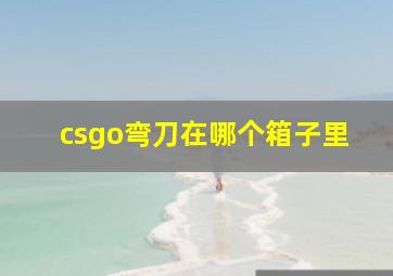 csgo弯刀在哪个箱子里