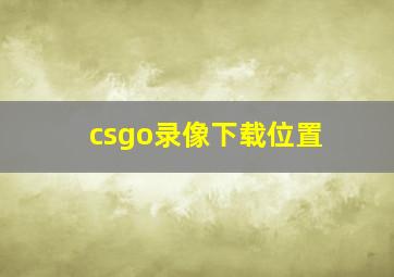 csgo录像下载位置