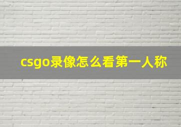 csgo录像怎么看第一人称