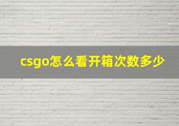 csgo怎么看开箱次数多少