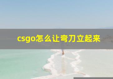 csgo怎么让弯刀立起来