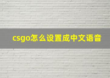 csgo怎么设置成中文语音