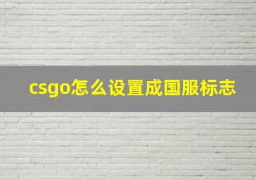 csgo怎么设置成国服标志