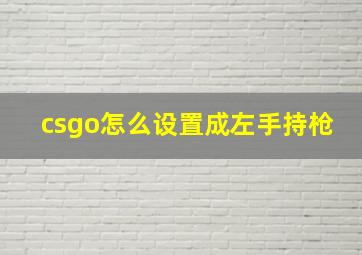 csgo怎么设置成左手持枪