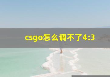 csgo怎么调不了4:3