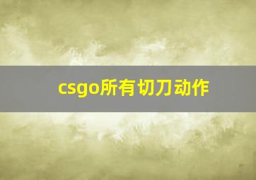 csgo所有切刀动作