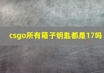 csgo所有箱子钥匙都是17吗