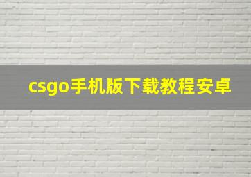 csgo手机版下载教程安卓