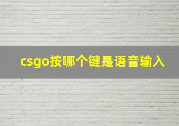 csgo按哪个键是语音输入