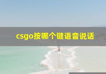 csgo按哪个键语音说话