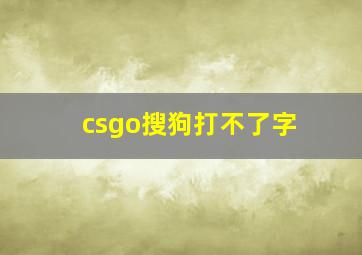 csgo搜狗打不了字