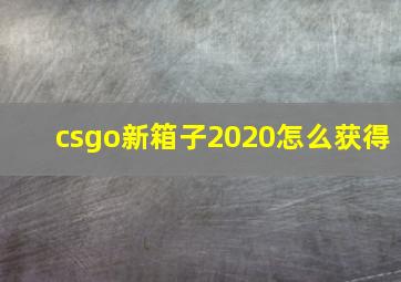 csgo新箱子2020怎么获得