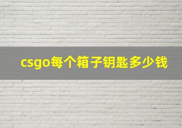 csgo每个箱子钥匙多少钱